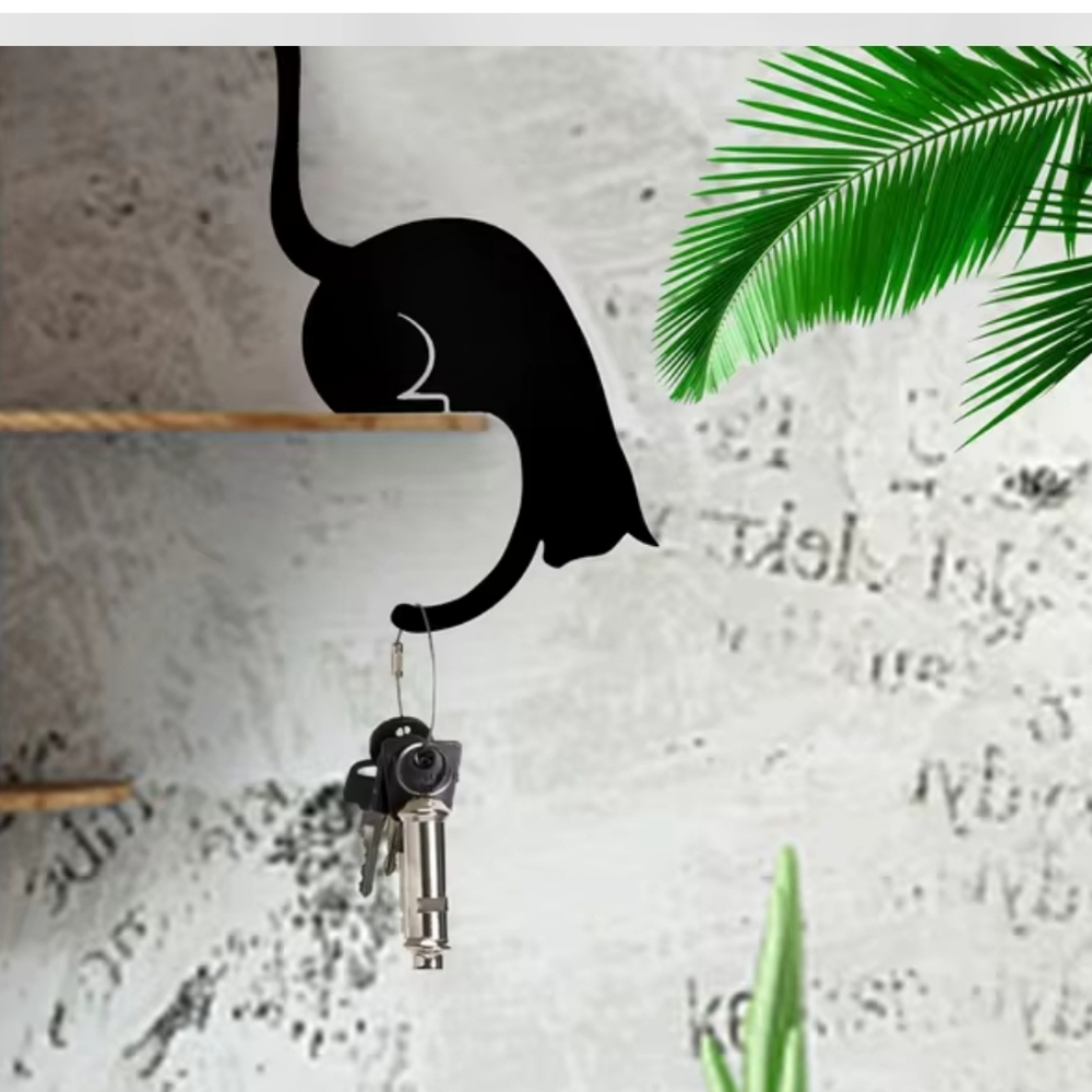 Metal Black Cat Wall Hanger Artori Design - Picture 6 of 7